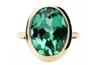 Stil Vintage Inel Smarald Aur galben 14K vrc285y